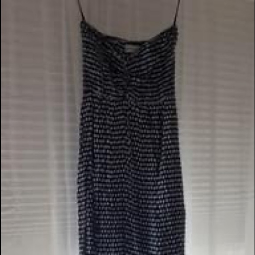 Float strapless navy and white dress